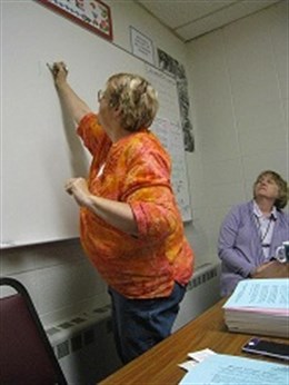 Executive Director Carol Watson teaching abduction prevention