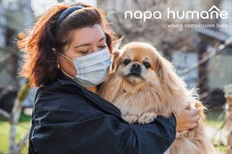 Local dog and owner at Napa Humane Wellness Clinic